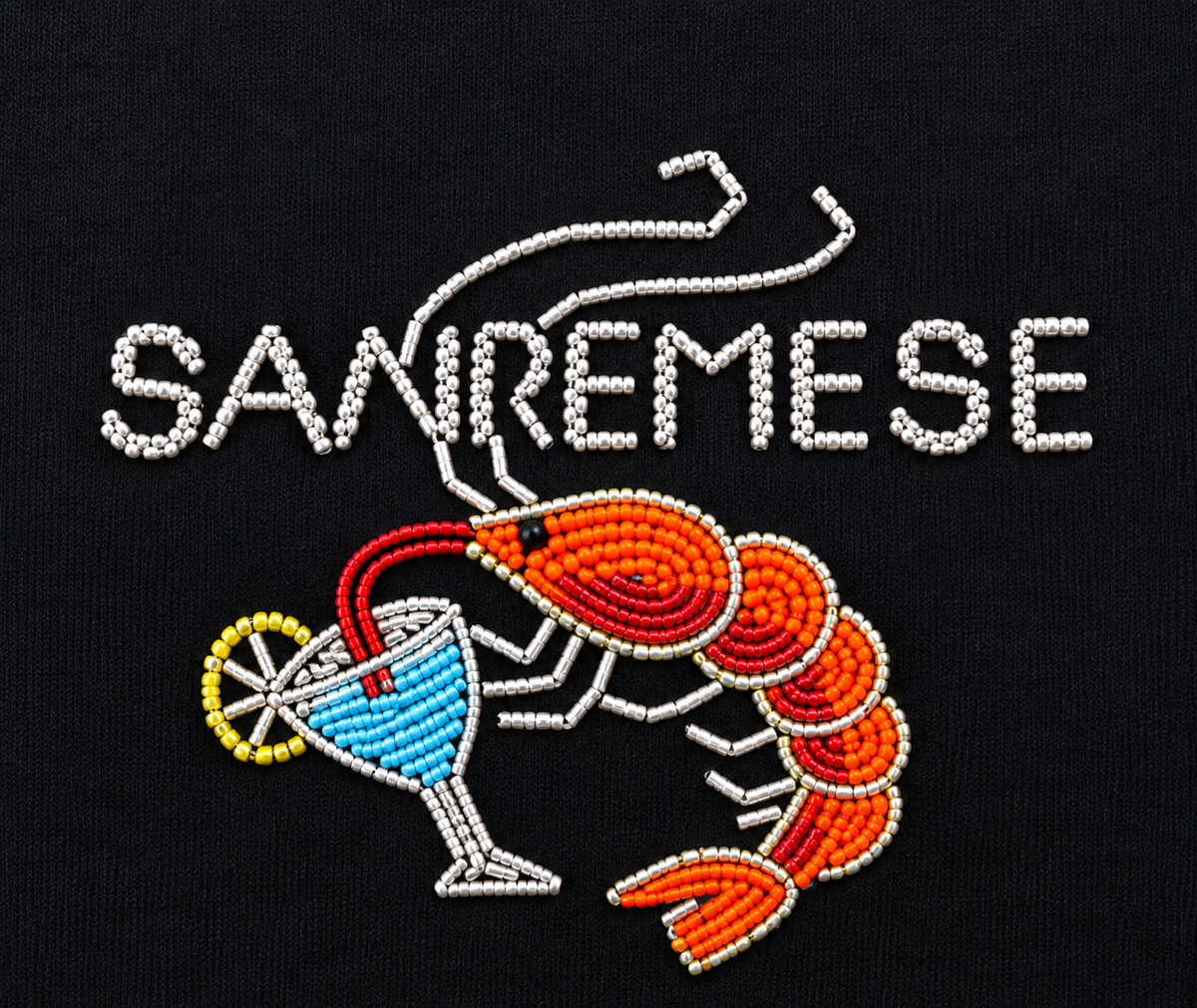 Women's Black Ribbed Sleeveless Tank Top with Colorful Shrimp Beadwork Embroidery, Casual Fashion Top
